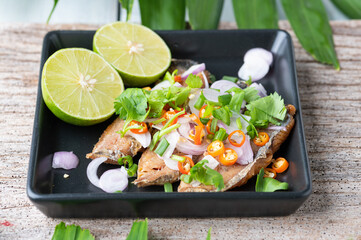 Spicy Deep Fried Salted Fish (Thai Food)