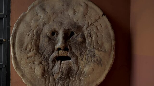 The Mouth of Truth is a marble mask in Rome, Italy. Situated in he portico of the Paleochristian church of Santa Maria in Cosmedin, at the foot of the Aventine hills