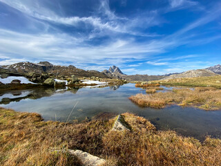 views of mountains and lakes in Anayet, in the Portalet area, in the Aragonese Pyrenees near the French border. Huesca, Spain