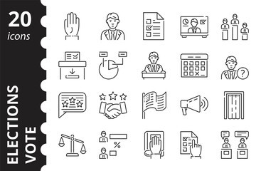Voting linear icons in a vector. A symbol in a simple flat style.