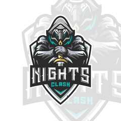 Warrior Knights Class Logo Mascot Vector Illustration