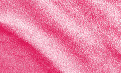 Fototapeta na wymiar Hot pink wrinkled fabric texture for background