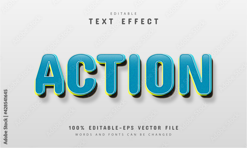 Poster action text, retro style text effect