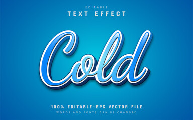 Cold text effect editable