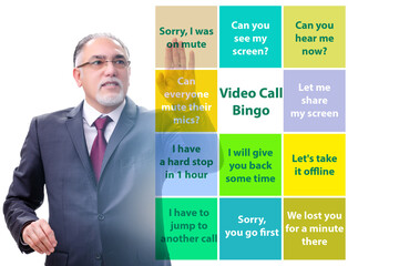 Funny concept with video call bingo