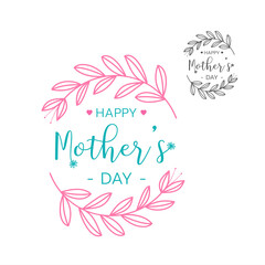 Mother's day greeting card Vector illustration