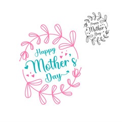 Mother's day greeting card Vector illustration