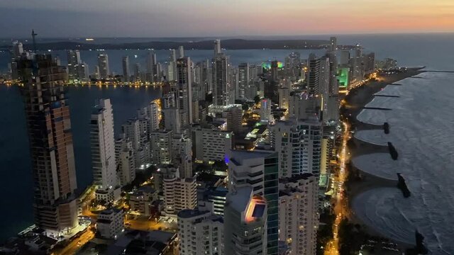 Cartagena Bocagrande cityscape view in Colombia, South America