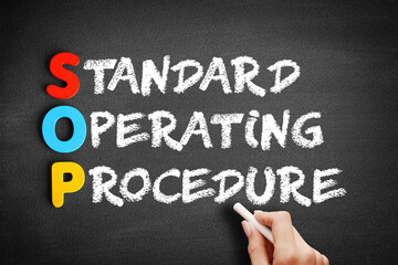 SOP - Standard Operating Procedure acronym on blackboard