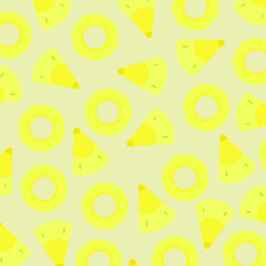 
illustration background fresh pineapple slices on beige