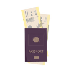 Vector international passport and two air tickets. Essential Travel Items