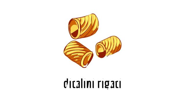 Ditalini rigati icon animation