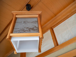 A small wooden frame light equipment in the traditional japanese style 