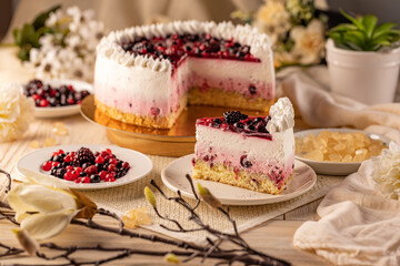 Homemade berry cake