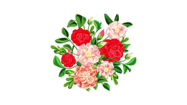Camellia bouquet icon animation