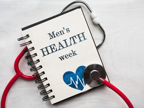 Beautiful postcard dedicated to taking care of men's health. Close-up, top view. Congratulations for loved ones, relatives, friends and colleagues