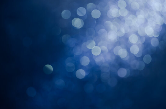 Glitter Light Sparkle Blue Gorgeous Bokeh Defocused Abstract Background Shiny.