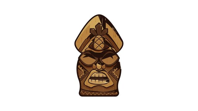 Tiki idol statue icon animation