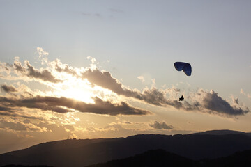 Paraglide at sunset
