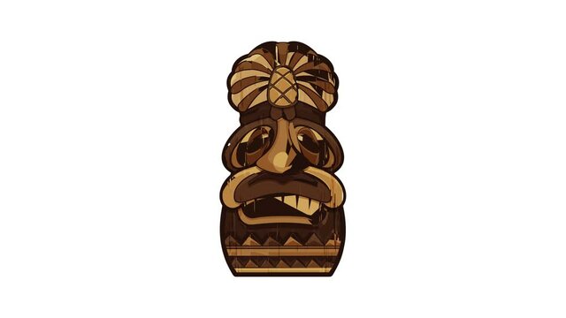 Ancient tiki idol icon animation