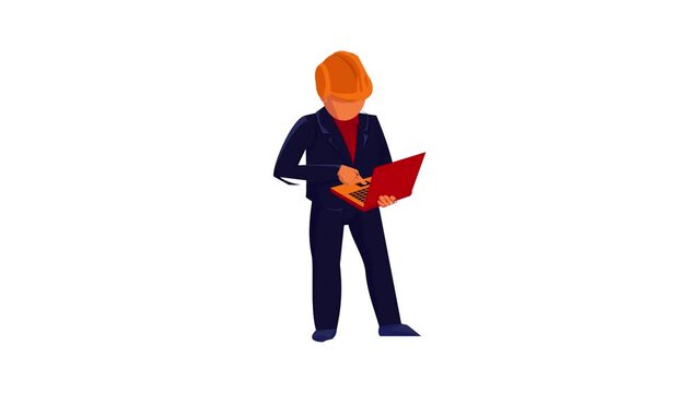 Supervisor construction icon animation