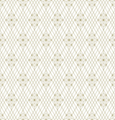 Seamless traditional Japanese ornament Kumiko.Golden color lines.