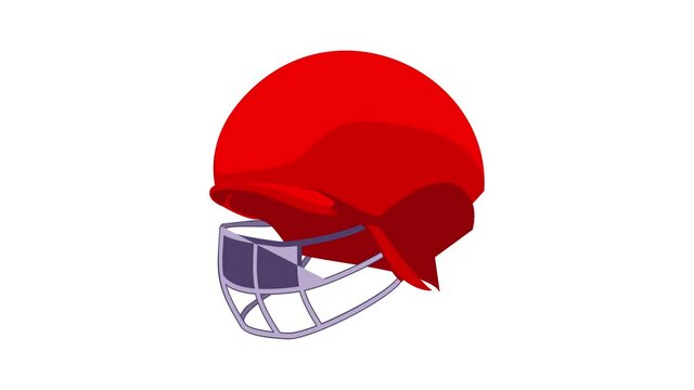 Cricket red helmet icon animation