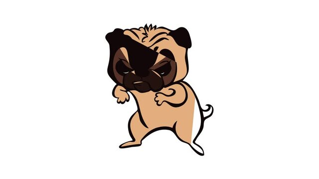 Pug fight icon animation