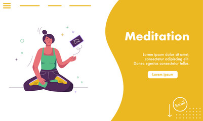 Vector landing page of Meditation concept