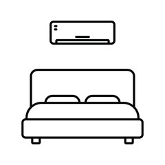 bedroom icon. bed sign symbol.  vector illustration