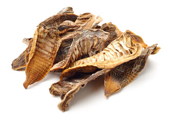 Obraz premium Dry young bamboo shoot on white background