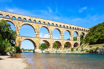 Nahtlose Fototapete Airtex Pont du Gard The tallest Roman aqueduct