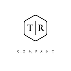 initial TR logo design vector