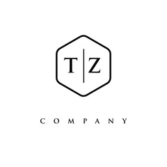 initial TZ logo design vector
