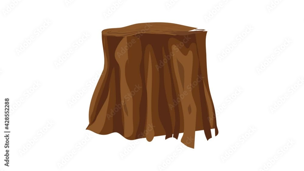 Poster wild tree stump icon animation