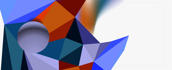 Trendy 3d geometric composition, design template for business or technology presentation, internet poster or web brochure cover