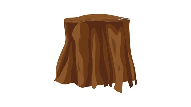 Wild tree stump icon animation