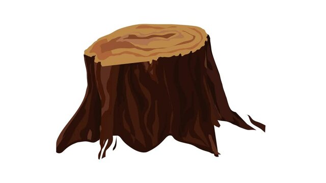 Garden tree stump icon animation