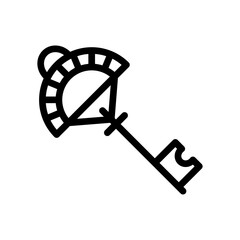 Line key icon. Vector illustration. Creative pictogram. Black and white outline