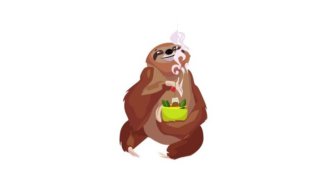 Sloth eating icon animation