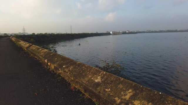 Chembarambakkam Lake View Located In Chennai. Largest Water Supply Lake In Chennai. Chennai Metro