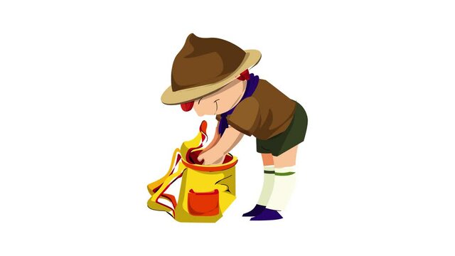 Scout backpack icon animation