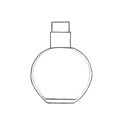 Parfume bottle sketch illustration. Isolated woman perfume. . Print for shirts, wallpaper, poster, cards, gift voucher