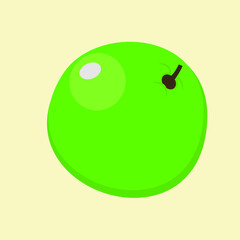 Vector illustration of isolated green coconut