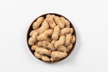 Raw fresh peanut isolated on white background