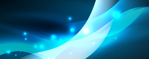 Shiny glowing neon wave, light lines abstract background. Magic energy and motion concept. Vector wallpaper template