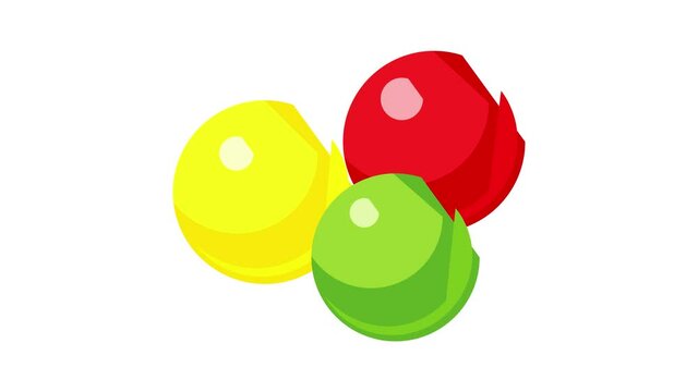 Colorful gumballs icon animation