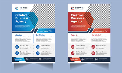 Corporate business flyer design template with modern concept Premium Vector