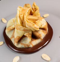 Crepe and chocolate pear alms recipe, High quality photo
