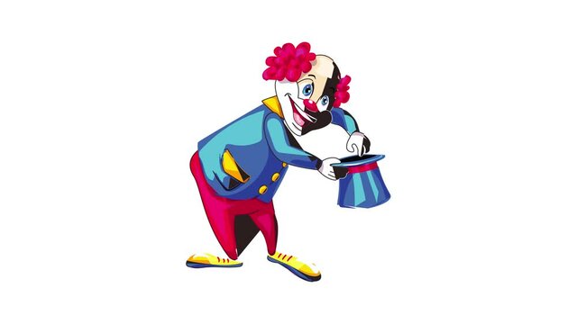 Clown top hat icon animation